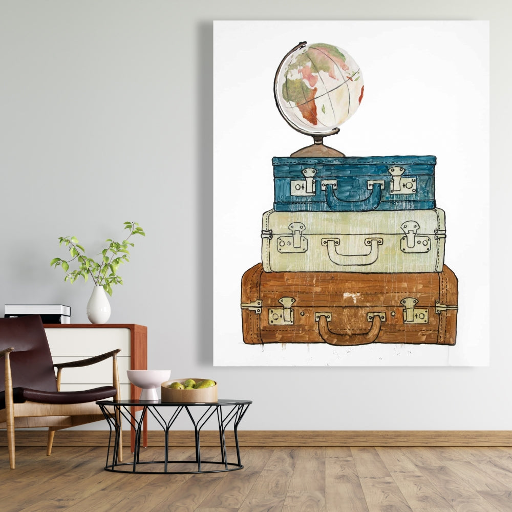 Vintage Man Cave Astronomy Canvas - Go Around the World Decor