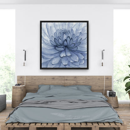 Blue Petals Flower | Botanical Framed Canvas for Home Decor