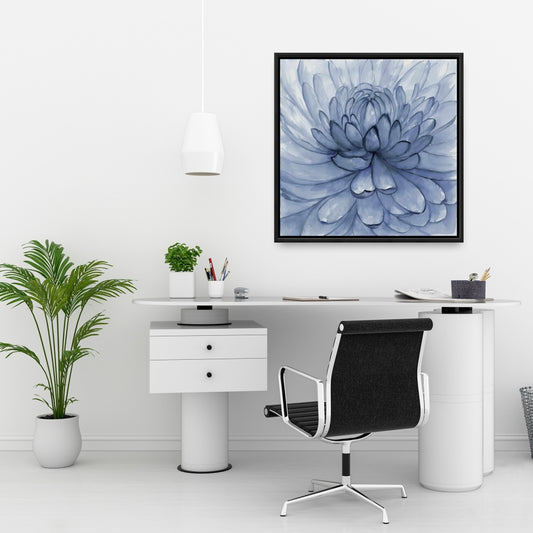 Blue Petals Flower | Botanical Framed Canvas for Home Decor
