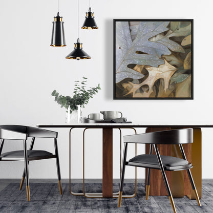 Toile Feuilles d'automne | Décoration encadrée marron pour chambre à coucher