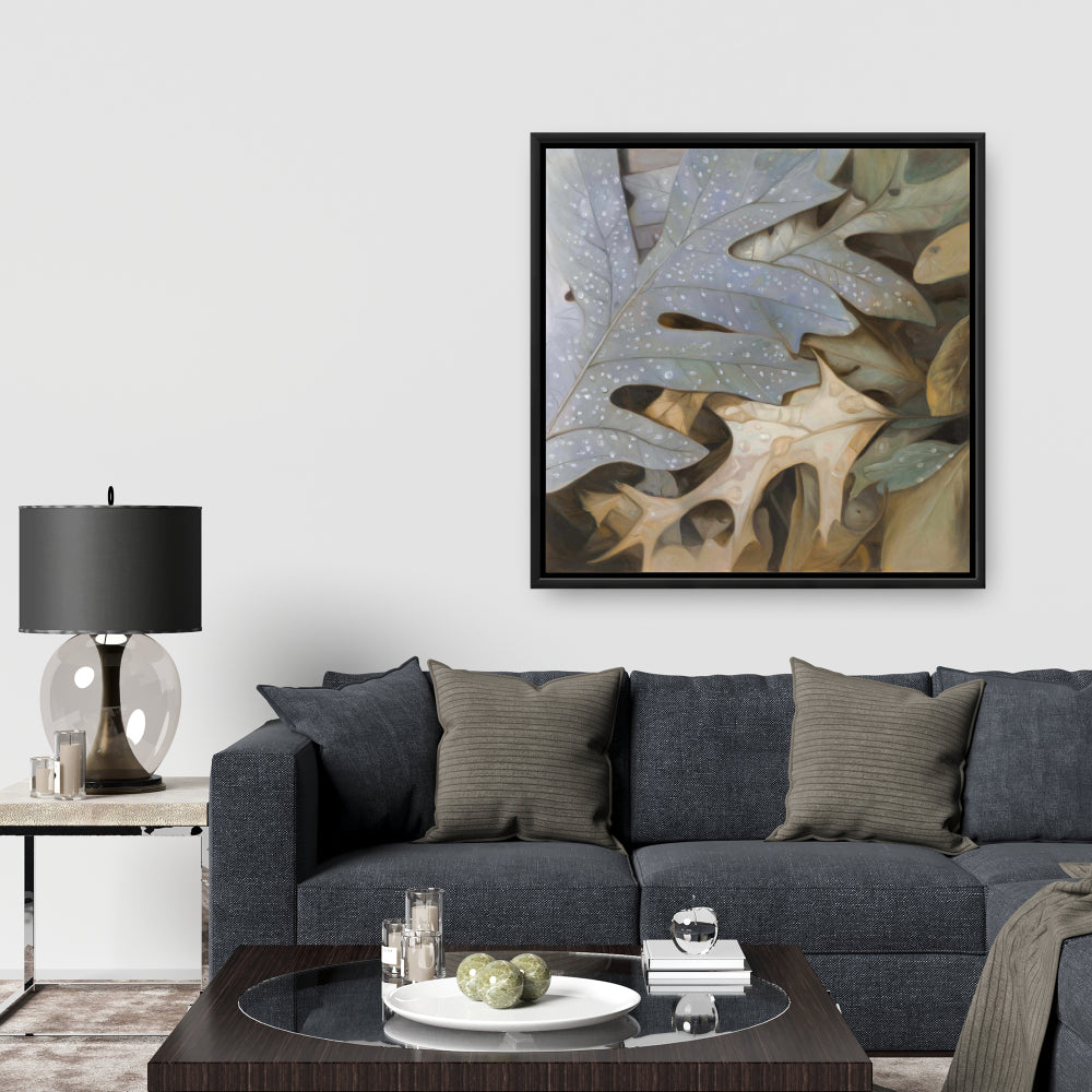 Toile Feuilles d'automne | Décoration encadrée marron pour chambre à coucher