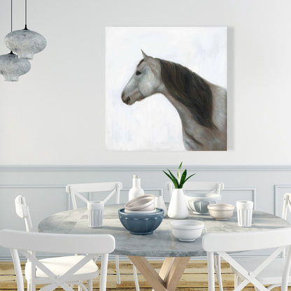 Winter Horse Canvas Art | White Animal Home Decor Bedroom