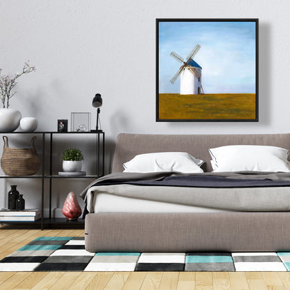Rustic Livingroom Decor | Big Windmill Framed Canvas Art