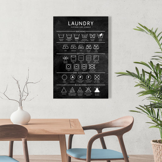 Laundry Canvas Wall Art - Industrial Gray Bathroom Decor