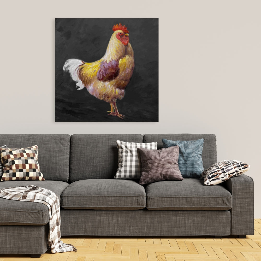 Magnifique coq 2 – Toile rustique | Décoration d'intérieur sur le thème des animaux de la ferme
