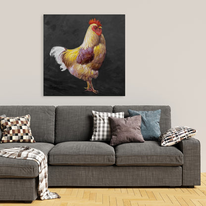 Magnifique coq 2 – Toile rustique | Décoration d'intérieur sur le thème des animaux de la ferme