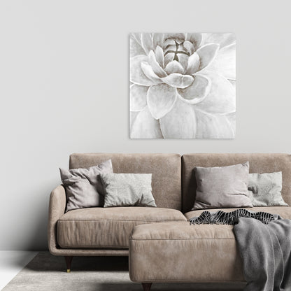 Modern White Canvas - Delicate White Chrysanthemum Decor