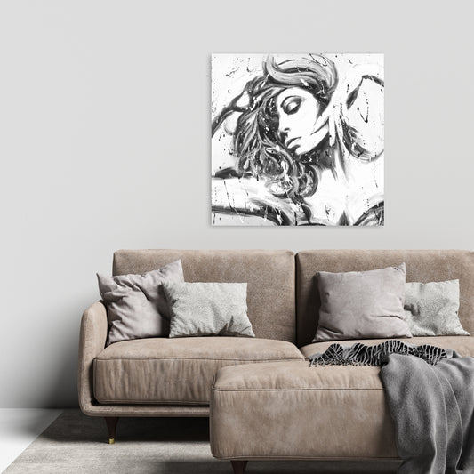 Dance All Night Canvas - Modern White Art for Home Decor