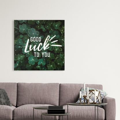 Modern Living Room Green Canvas - Good Luck to You Decor