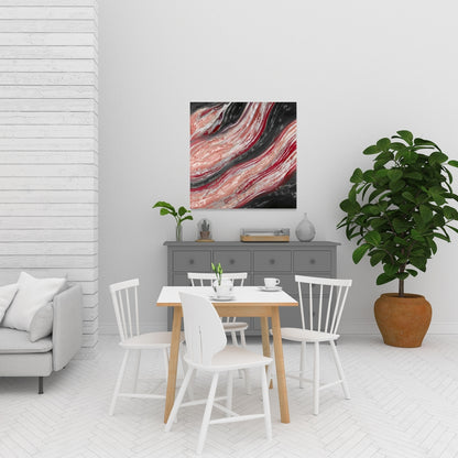 Red Wave Canvas | Contemporary Home Decor - Living Room Art