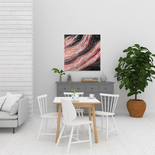 Red Wave Canvas | Contemporary Home Decor - Living Room Art