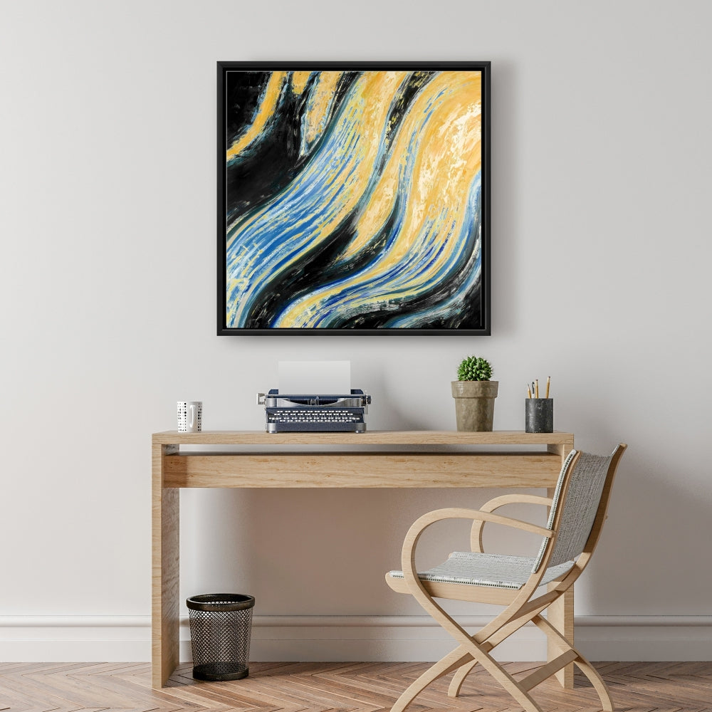 Wavy Wave Abstract Canvas - Modern Living Room Wall Decor