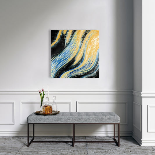 Wavy Wave Canvas | Modern Living Room Wall Art Decor