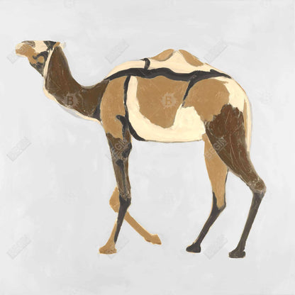 Toile Dromadaire rétro - Décoration d'intérieur avec cadre marron