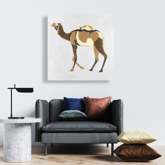 Wildlife Livingroom Decor | Retro Dromadaire African Canvas