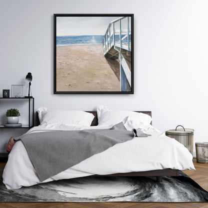 Toile Paysage Bord de Mer Doux | Décoration de Salle de Bain Américaine