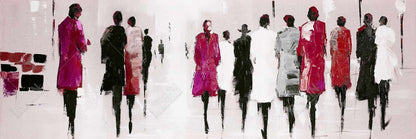 Toile contemporaine représentant une femme en promenade | Décoration d'intérieur