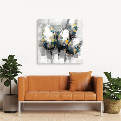 Blue Tulips Botanical Canvas | Livingroom Wall Art Decor