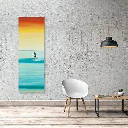 A Surfer by Dawn Canvas - Blue Hobbies Coastal Home Decor