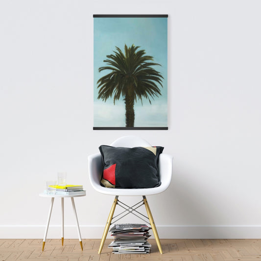Tropical Palm Blue Exotic Bedroom Magnetic Canvas Wall Art