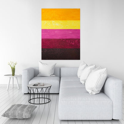 Live Stripes Abstract Yellow Canvas | Home Decor Wall Art