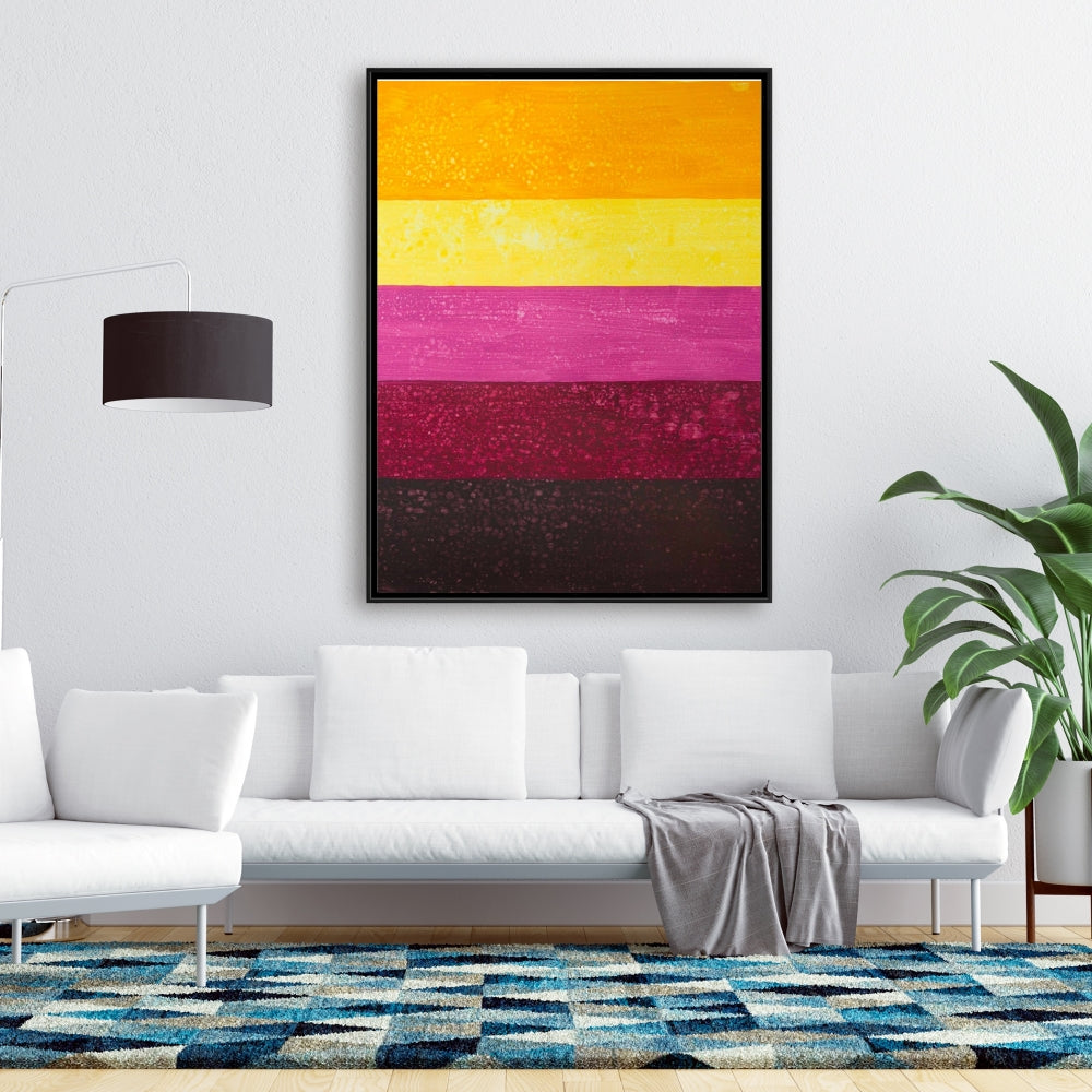 Toile encadrée abstraite Live Stripes | Décoration d'intérieur contemporaine