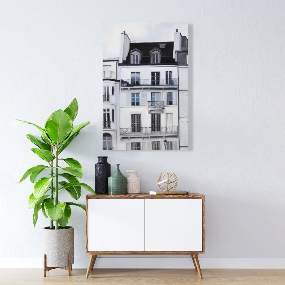 Buildings Along Seine River Canvas | Home Decor Wall Art