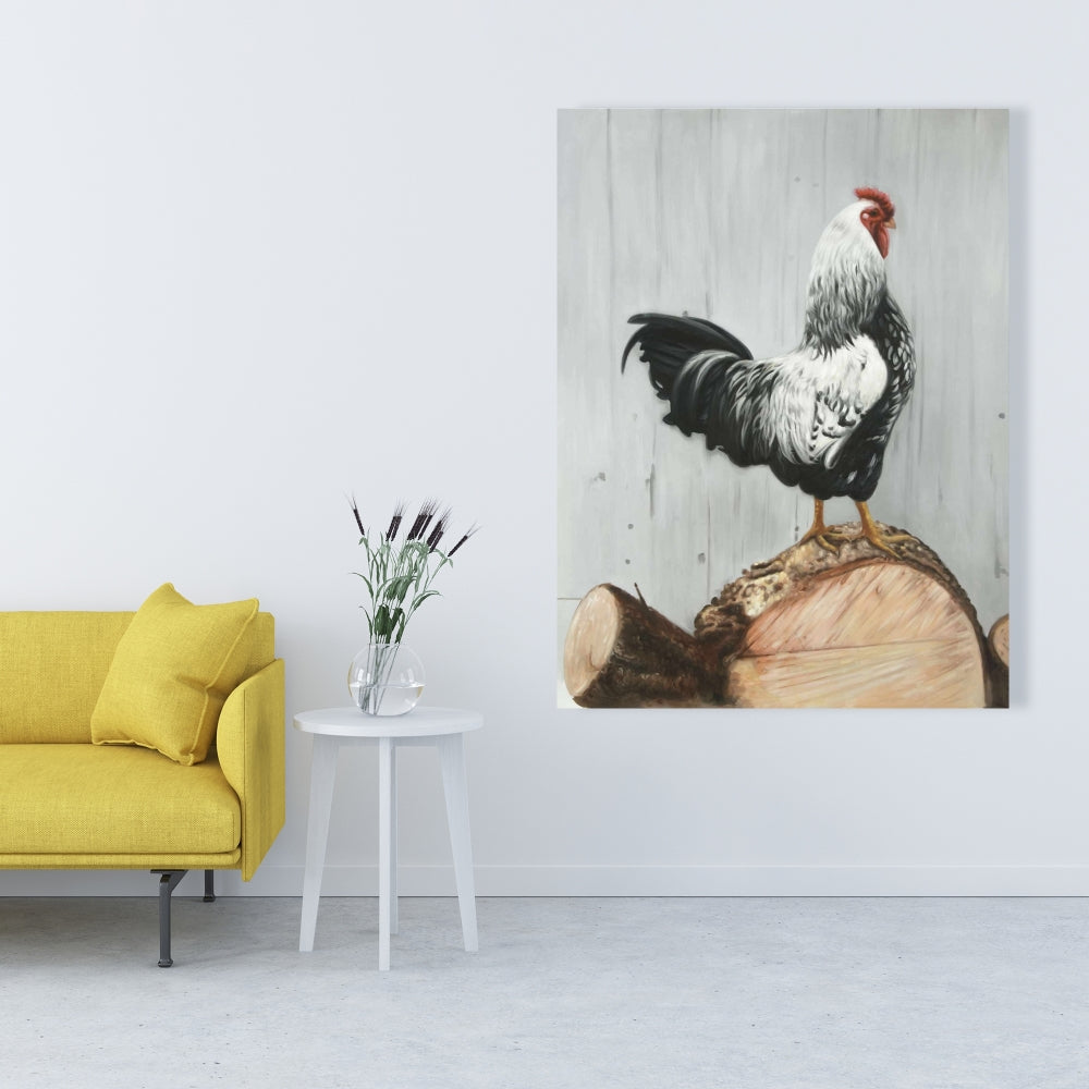 Wyandotte Rooster Canvas | Farm Animals Home Decor Art