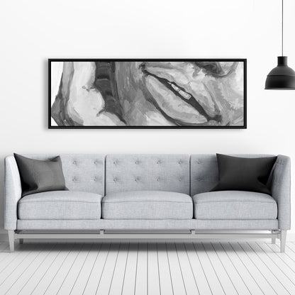 Toile encadrée grise « Lèvres irrésistibles » – Décoration de chambre