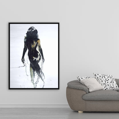 Monochrome Woman Silhouette Canvas | Abstract Home Decor