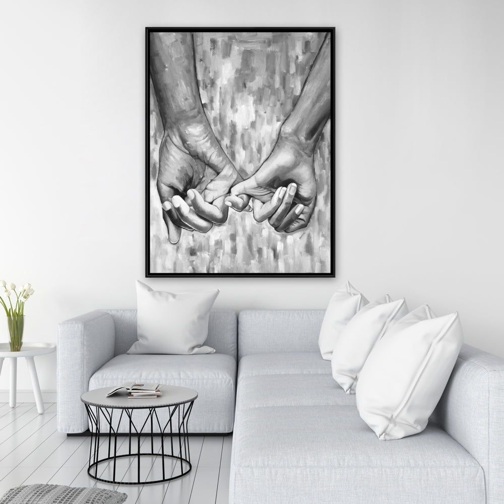Toile encadrée grise figurative monochrome connectée - Décoration d'intérieur