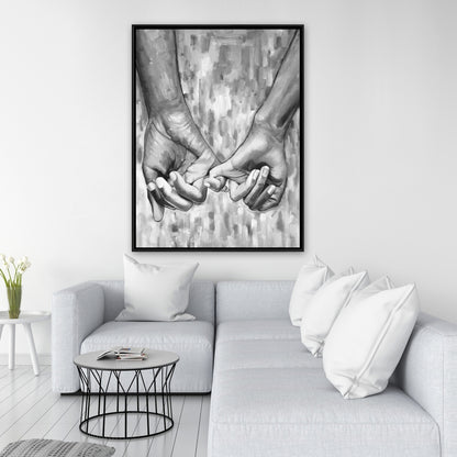 Toile encadrée grise figurative monochrome connectée - Décoration d'intérieur