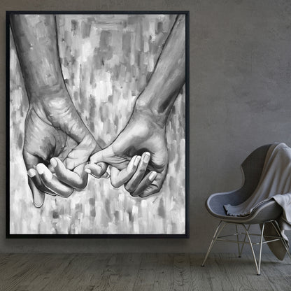 Toile encadrée grise figurative monochrome connectée - Décoration d'intérieur