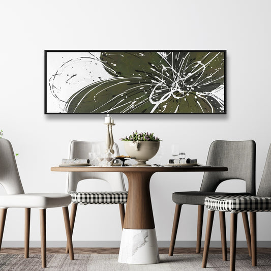 White Bedroom Botanical Canvas | Green Flower Home Decor