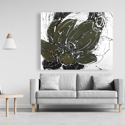 Abstract Flower Canvas | White Floral & Botanical Home Decor