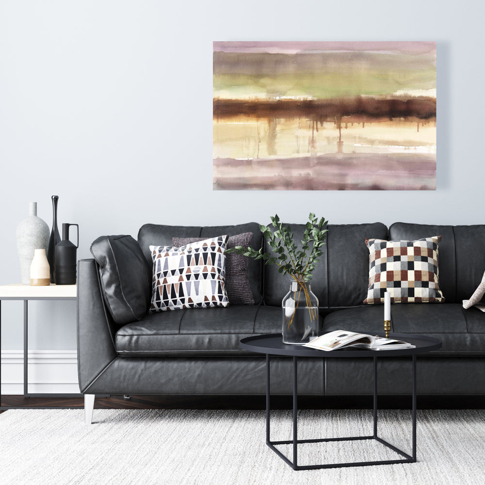 Brown Bathroom Abstract Canvas - Stripes | Home Decor Art
