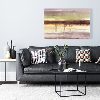Brown Bathroom Abstract Canvas - Stripes | Home Decor Art