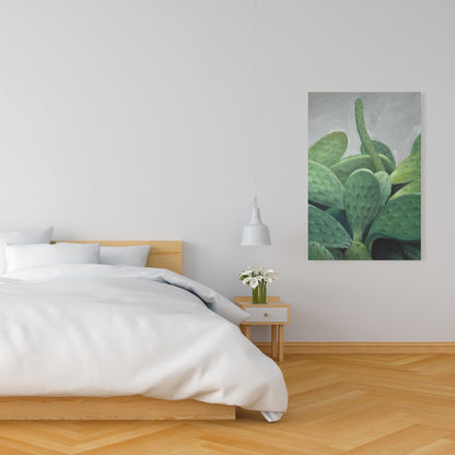 Cactus Bundle Exotic Gray Floral Botanical Canvas Home Decor