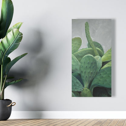 Cactus Bundle Exotic Gray Floral Botanical Canvas Home Decor