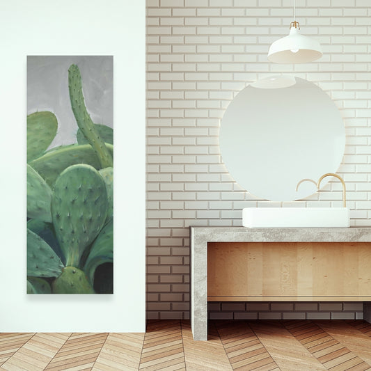 Cactus Bundle Exotic Gray Floral Botanical Canvas Home Decor