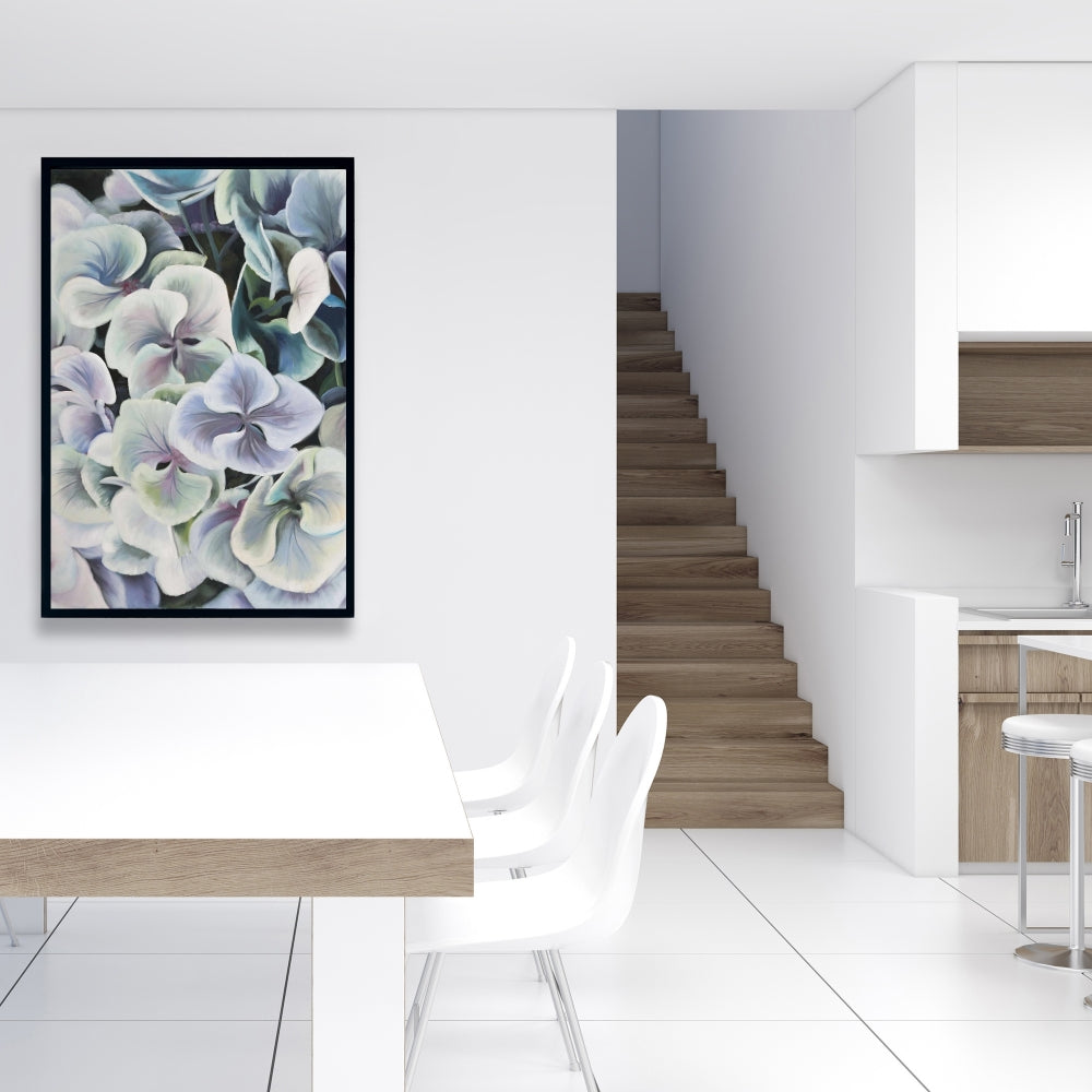 Colorful Hydrangea Flowers Canvas - Purple Rustic Bedroom Decor