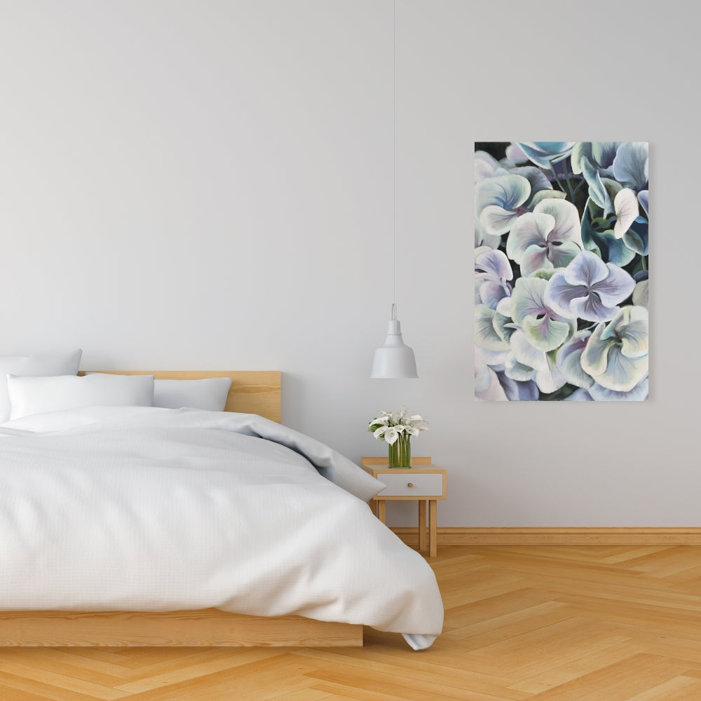 Rustic Bedroom Purple Canvas - Colorful Hydrangea Flowers Decor