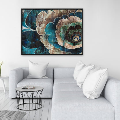 Toile encadrée « Montage de fleurs bleues » | Décoration de chambre