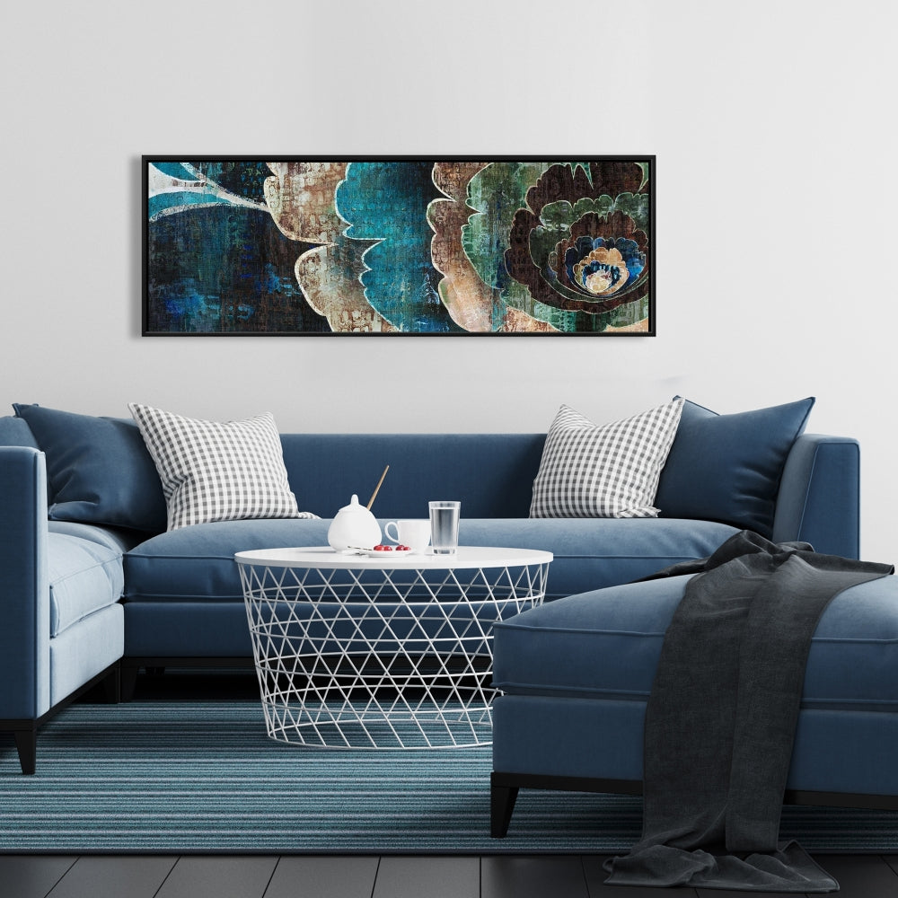 Toile encadrée « Montage de fleurs bleues » | Décoration de chambre