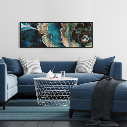 Toile encadrée « Montage de fleurs bleues » | Décoration de chambre