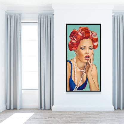 Pin-Up Girl Canvas | Retro Bedroom Decor | Framed Wall Art