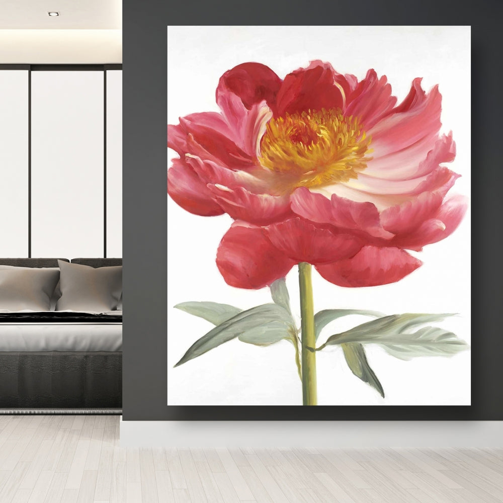 Toile botanique Pivoine rose | Décoration de chambre contemporaine