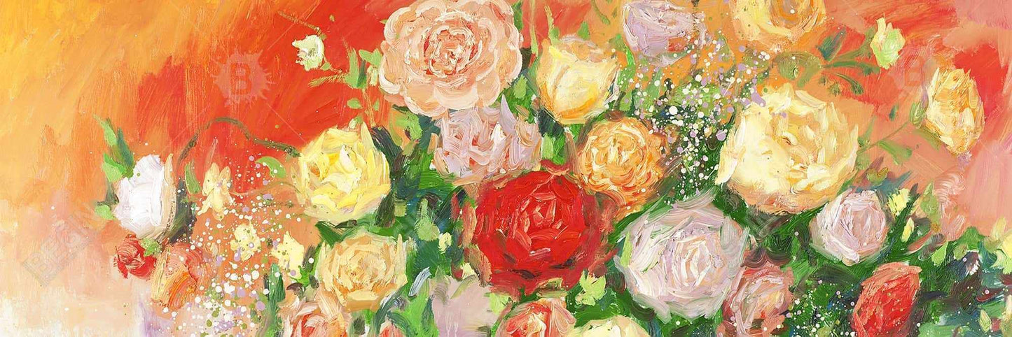 Botanical Floral Canvas - Multicolor Abstract Bouquet Decor