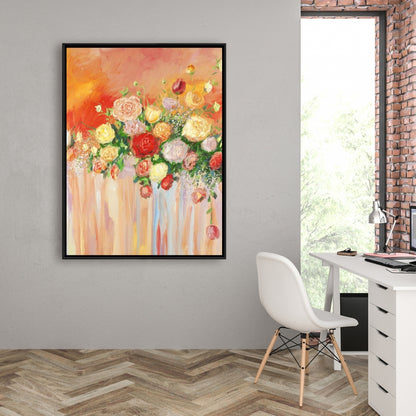 Botanical Floral Canvas - Multicolor Abstract Bouquet Decor