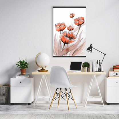 Romantic Botanical Bedroom Decor | Watercolor Wild Flowers Canvas